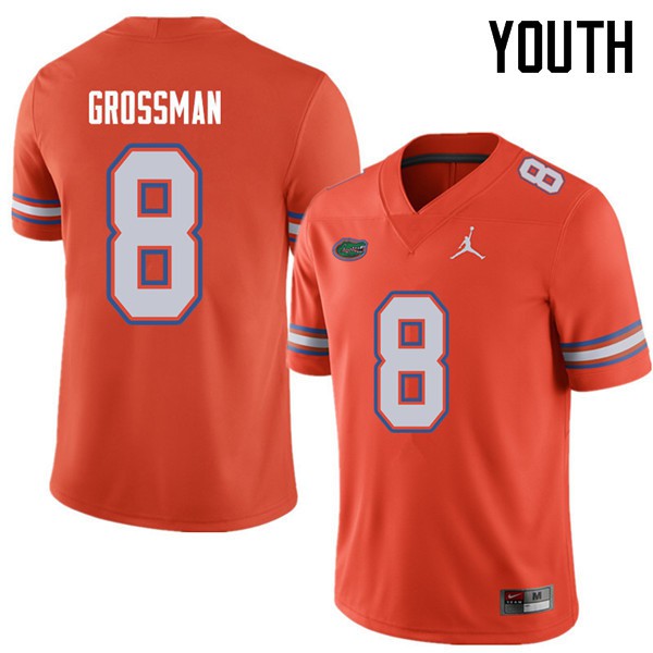 Jordan Brand Youth #8 Rex Grossman Florida Gators College Football Jerseys Orange